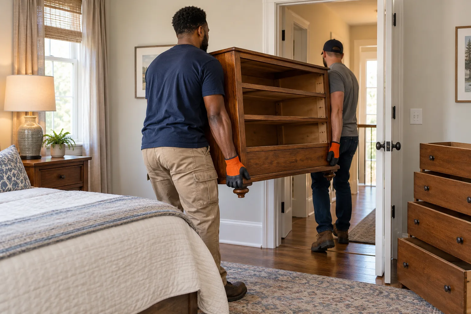 Professional mattress removal service in a residential setting